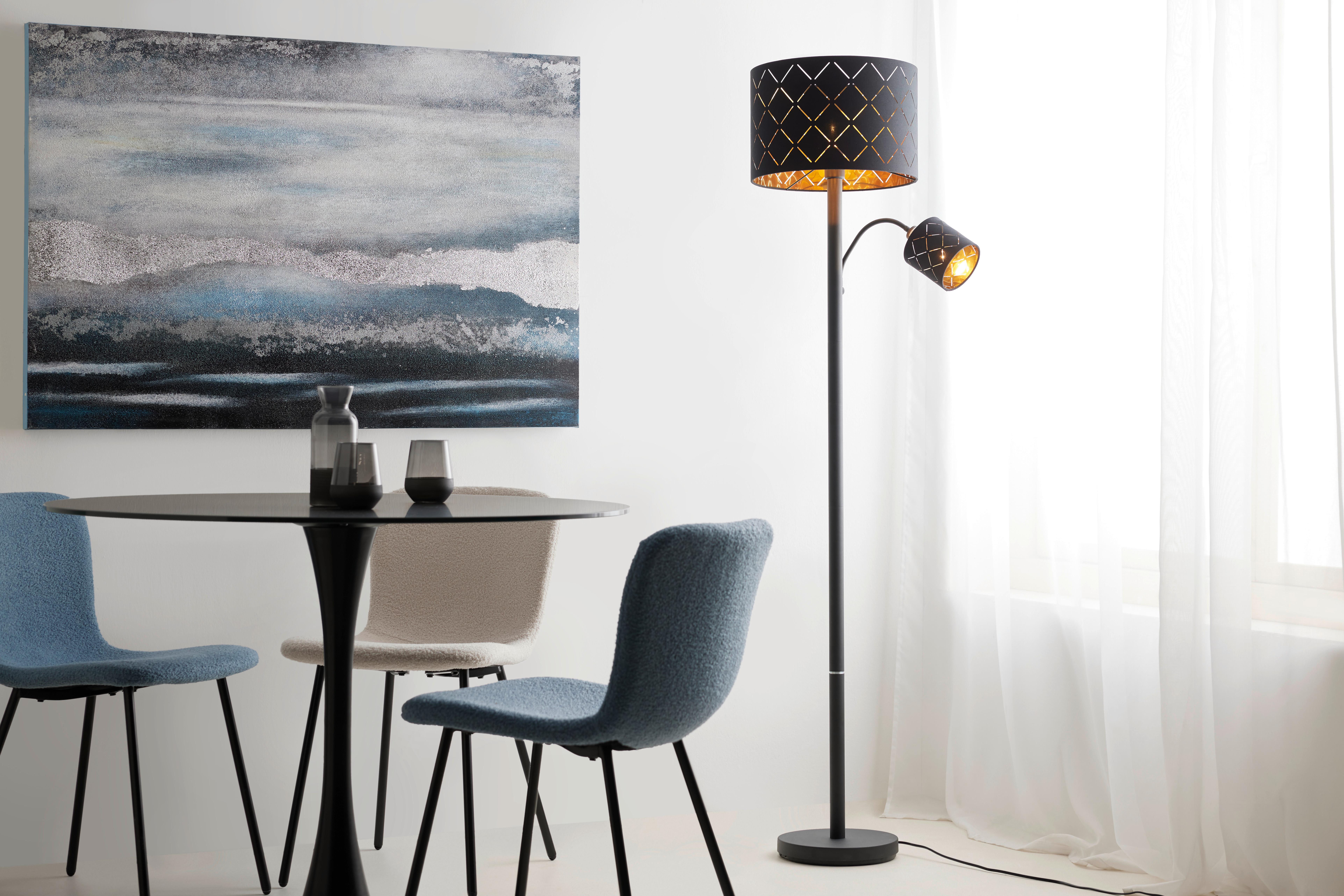 STOJACIA LAMPA MANFRIED - čierna, Modern, kov/textil (35/162cm) - Mömax