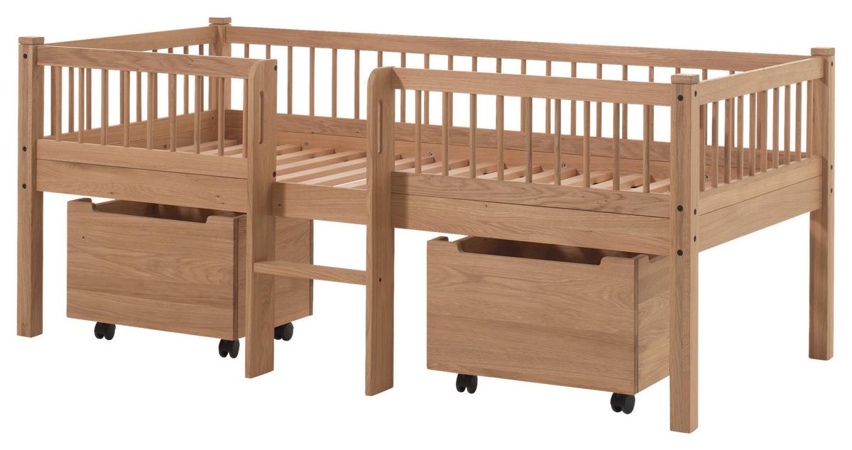 Spielbett Forrest Eichefarben 90x200cm - Eichefarben/Naturfarben, MODERN, Holz (90/200cm) - Vipack