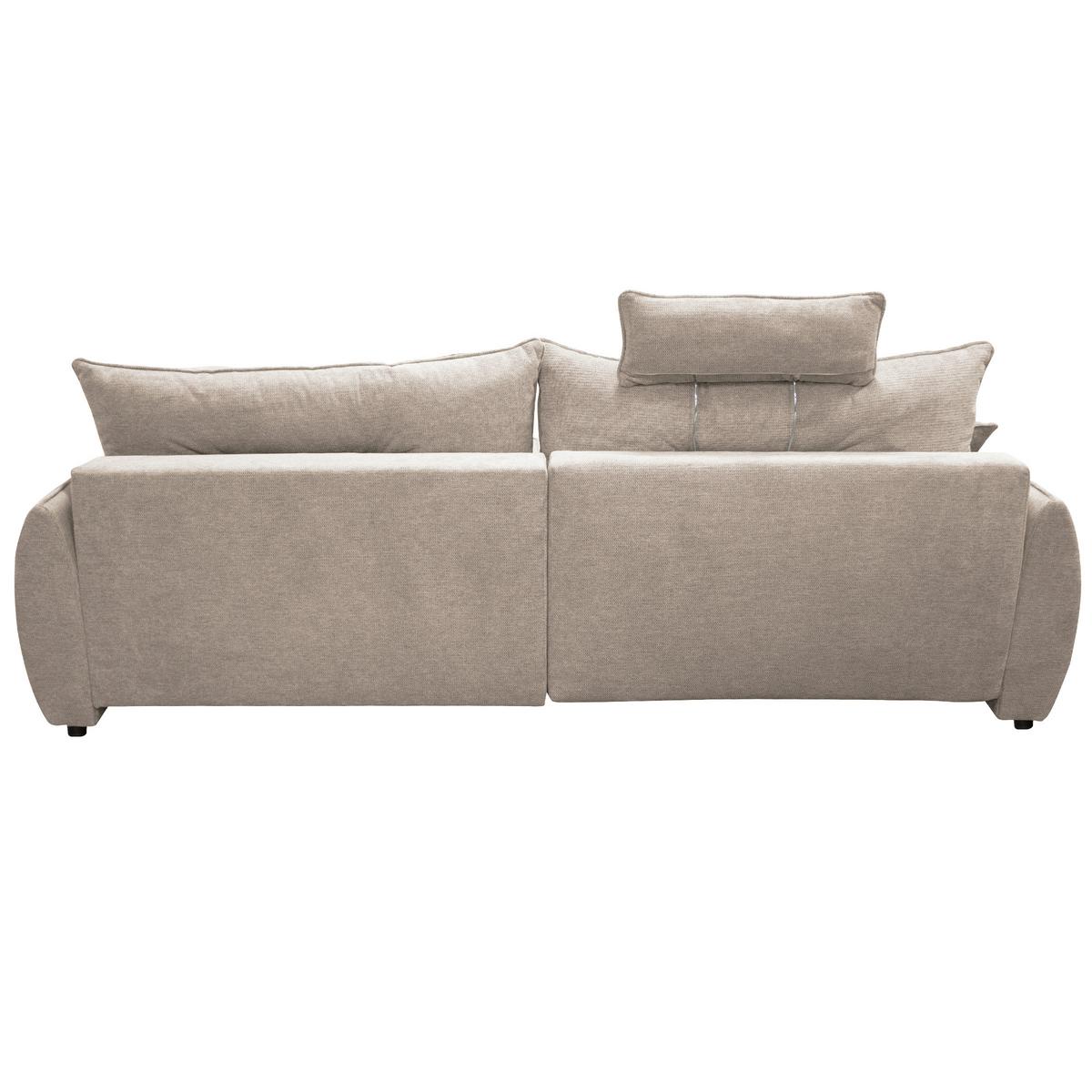Ecksofa Fresh Beige 264x195 cm - Beige/Schwarz, Design, Textil (264/195cm) - MID.YOU
