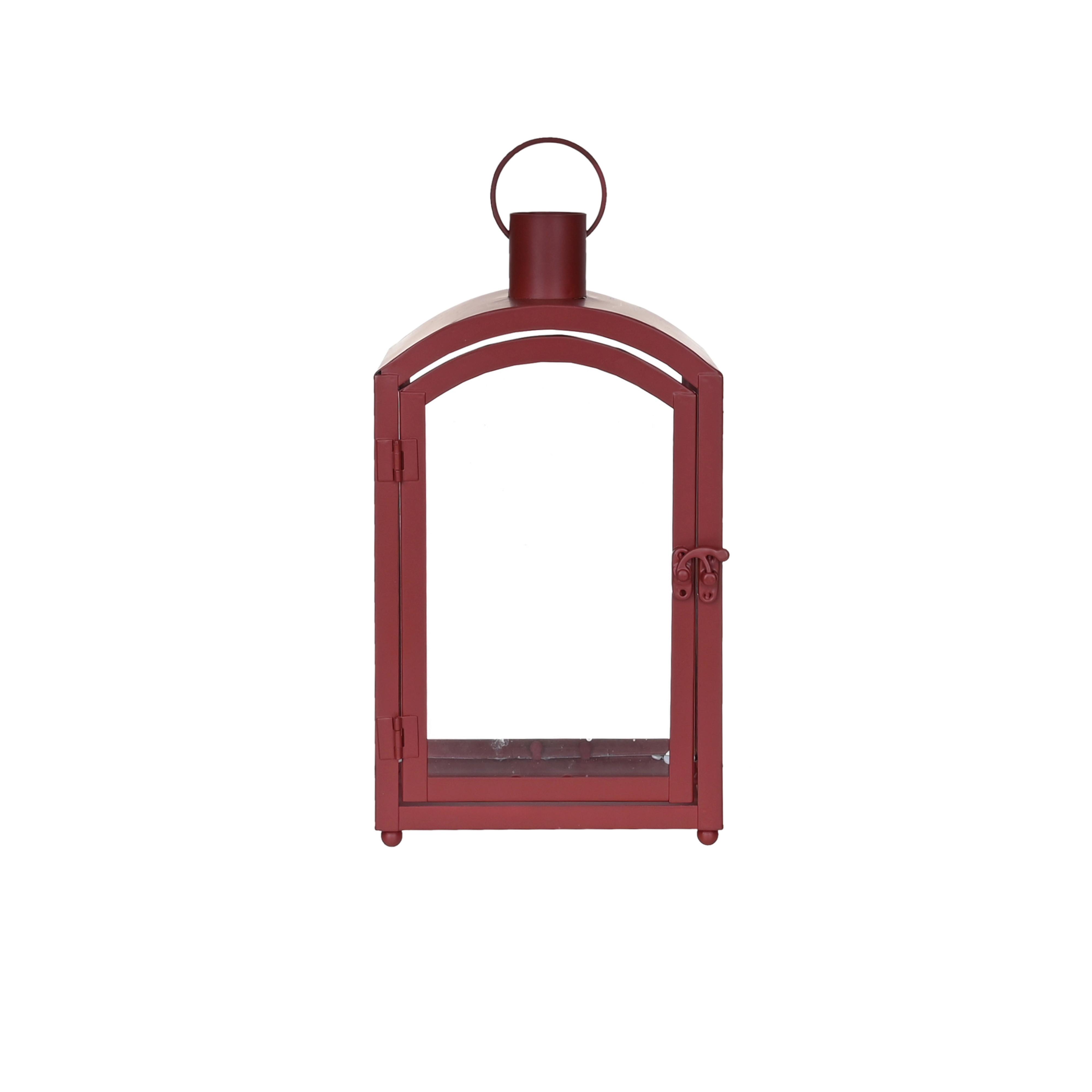 Laterne Sandra - Rot, KONVENTIONELL, Glas/Metall (15,5/10/28cm) - Luca Bessoni