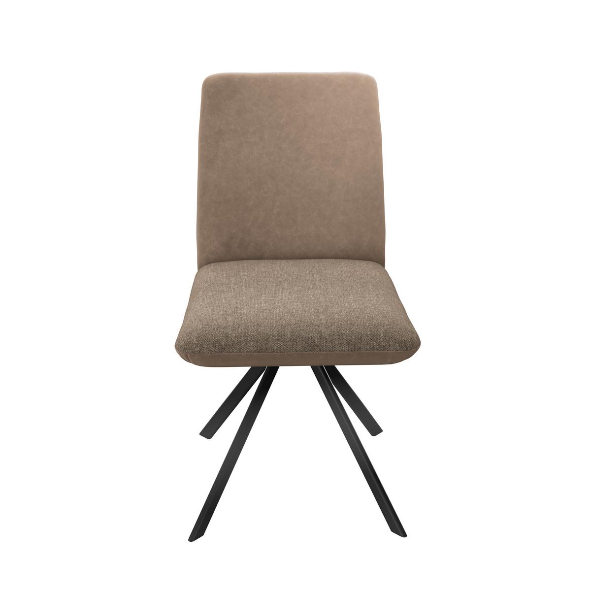 Stuhl Kian Webstoff braun, B: 46 cm - Schwarz/Braun, Trend, Textil/Metall (46/88/63cm)
