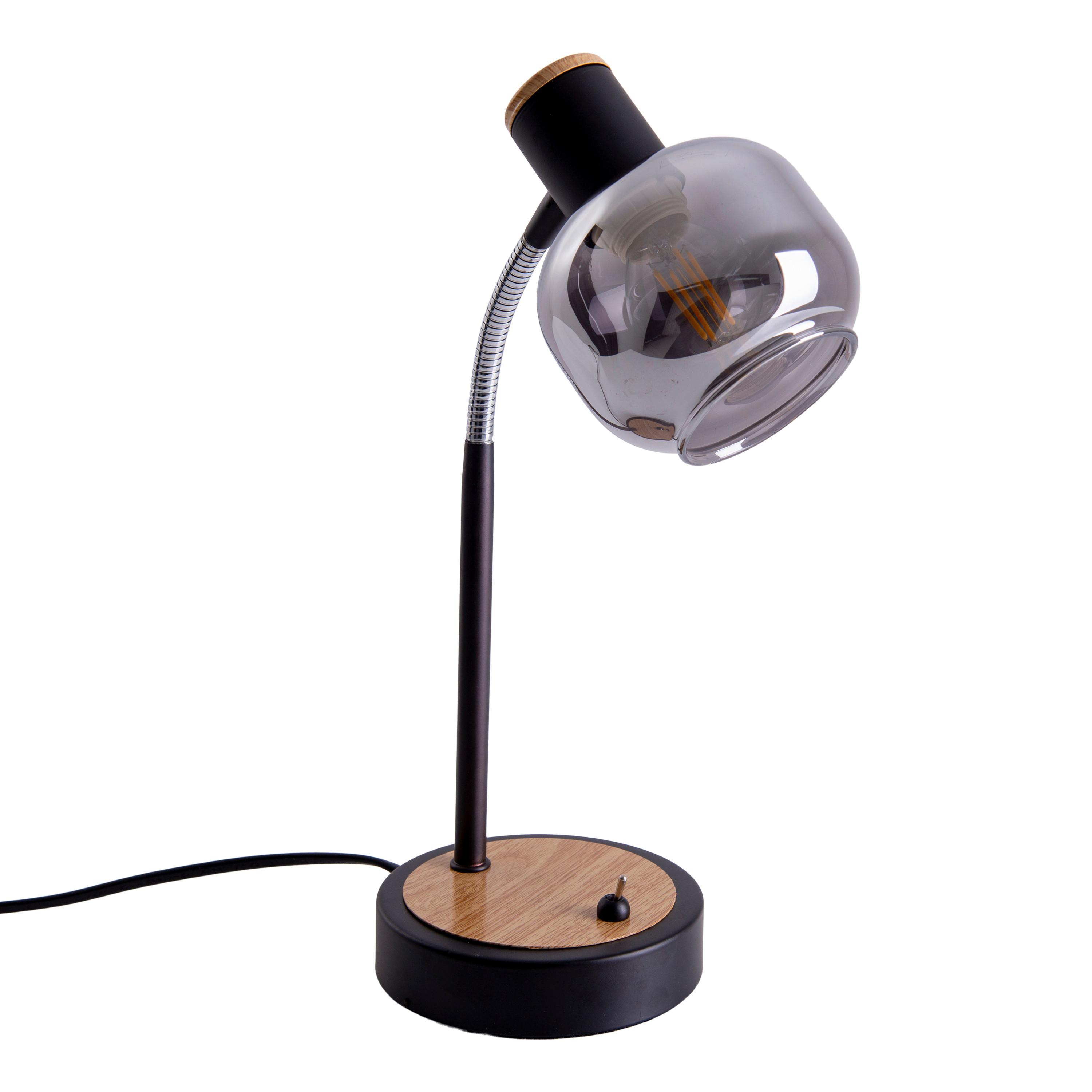 Tischleuchte Fumoso - Schwarz/Naturfarben, Design, Glas/Metall (12/39cm) - Näve