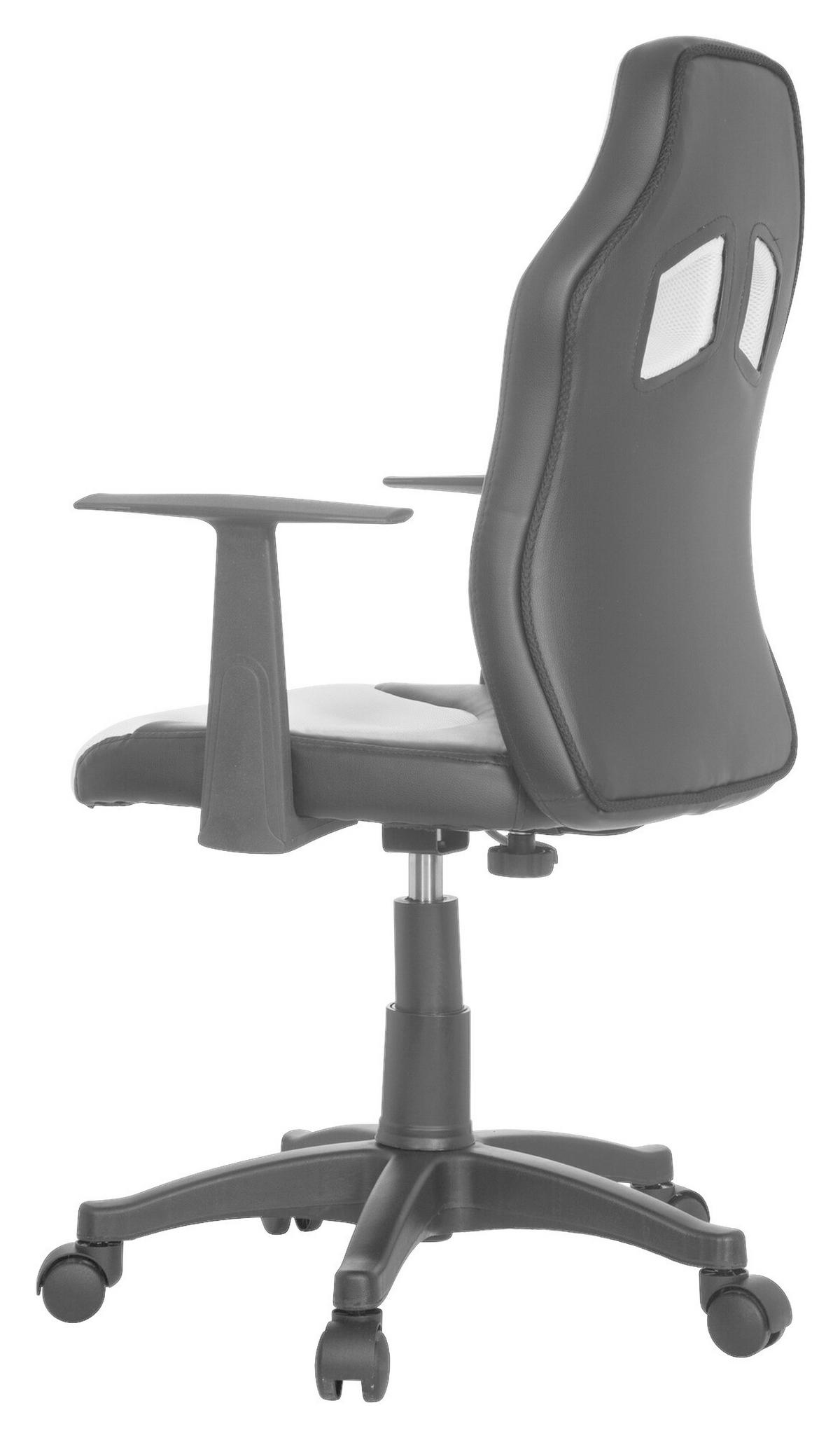 Jugenddrehstuhl Kid Raver Al Weiß/Schwarz - Schwarz/Weiß, Basics, Kunststoff (54/90-100/48cm) - MID.YOU
