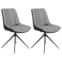 Stuhl-Set Phoenix - Hellgrau/Schwarz, MODERN, Textil/Metall (50/88/62cm) - MID.YOU