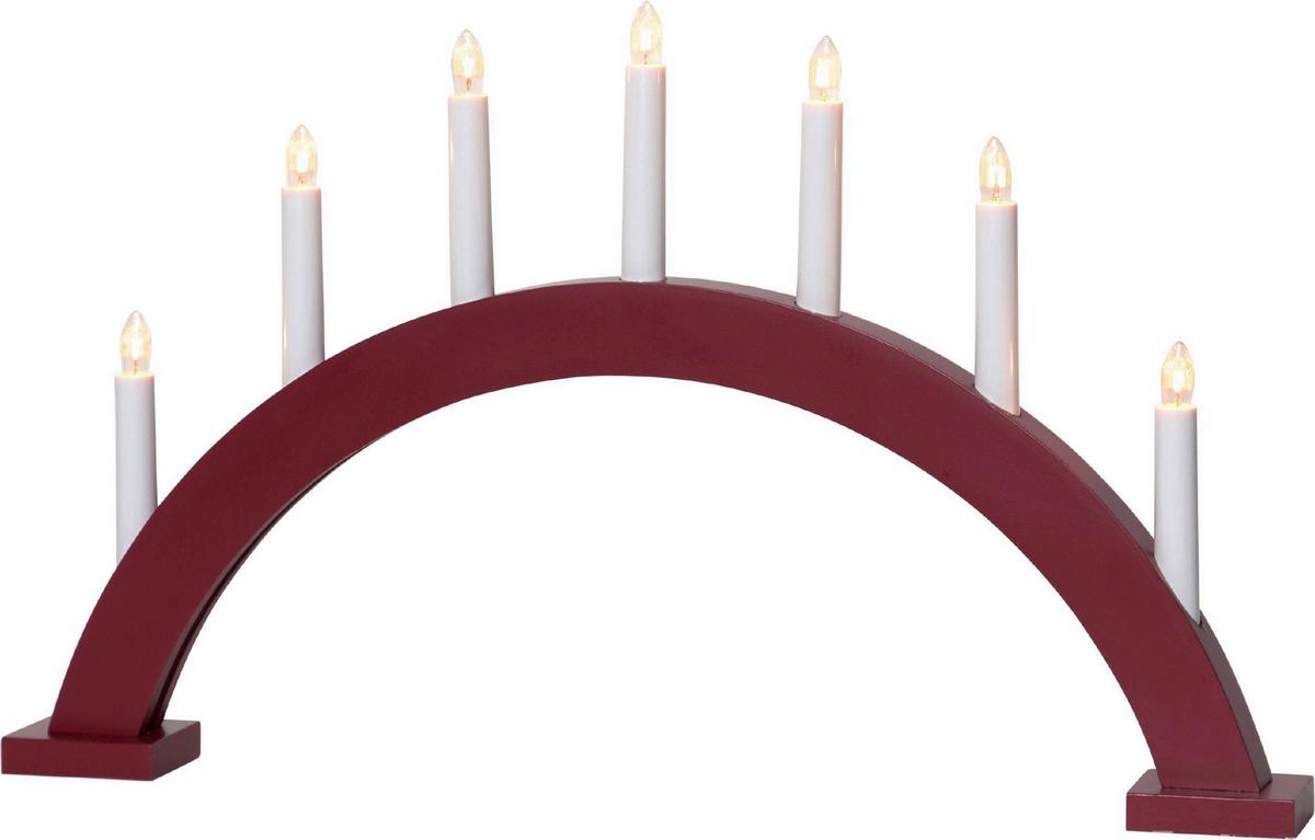 Led-dekoleuchte 230-35 Kerzenständer - Rot/Weiß, Basics, Holz/Kunststoff (57/6/34cm) - Eglo