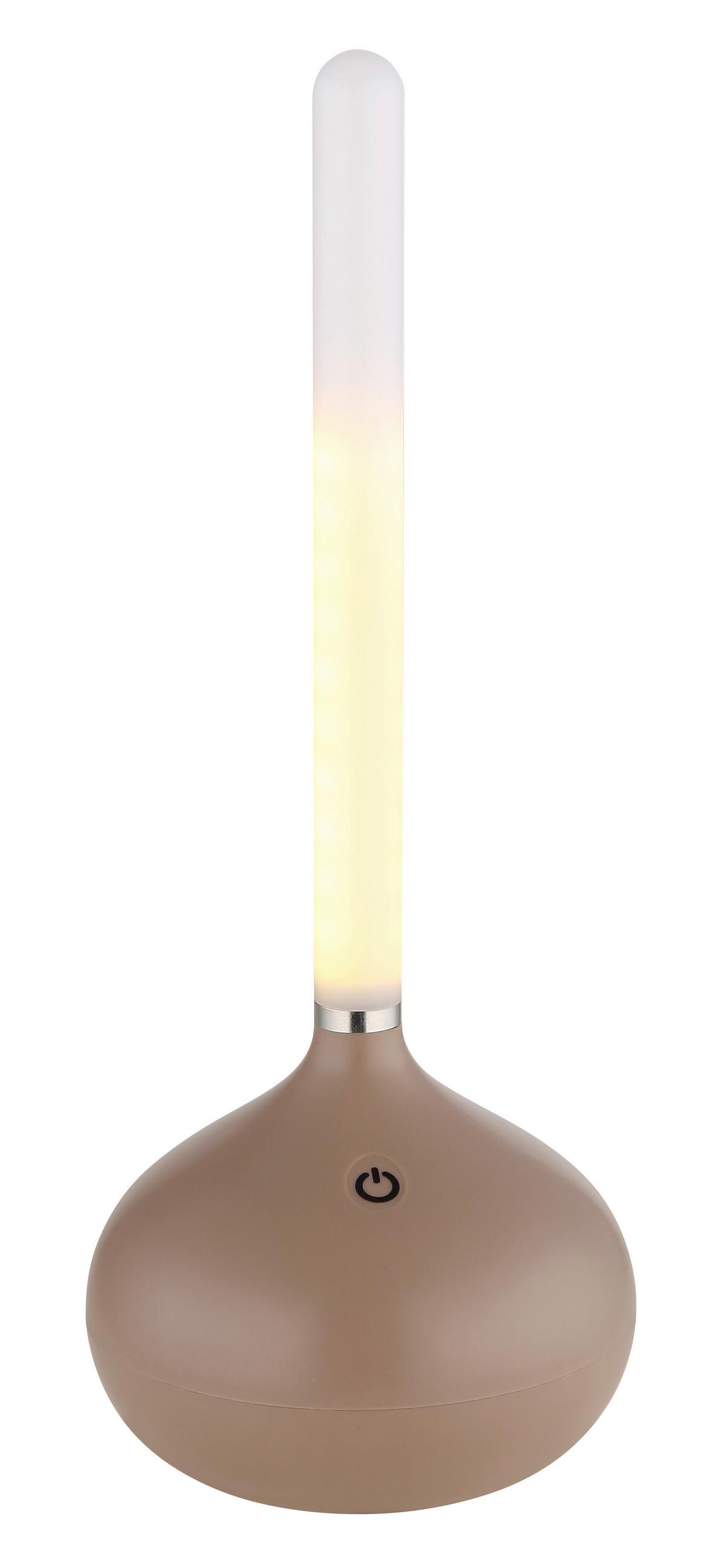 Akku-Tischleuchte 28067ch Turner - Champagner/Opal, Design, Kunststoff (9,6/24,3cm) - Globo