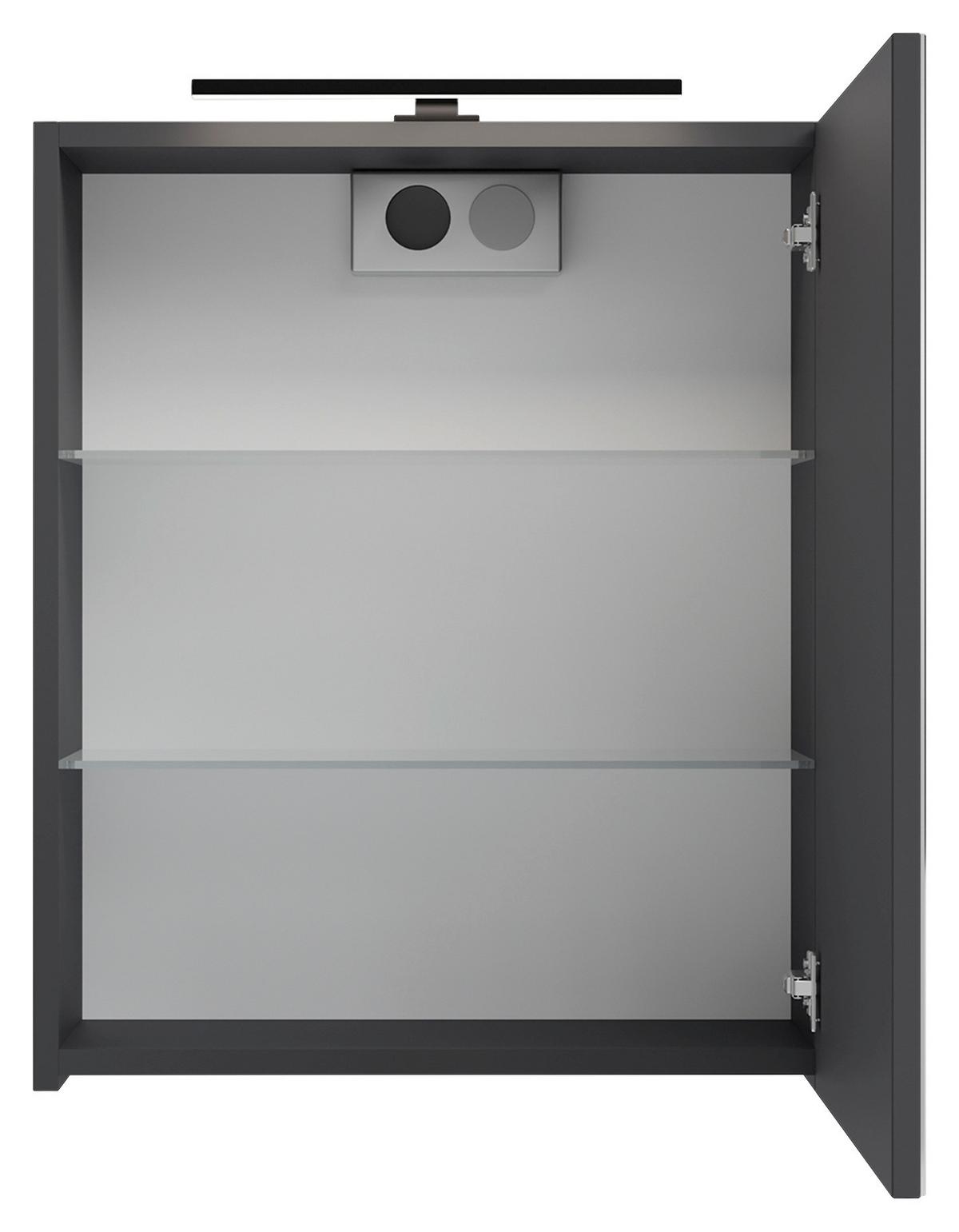 Spiegelschrank Spree Anthrazit B: 50 cm - Anthrazit, MODERN, Glas/Holzwerkstoff (50/60/20cm) - MID.YOU