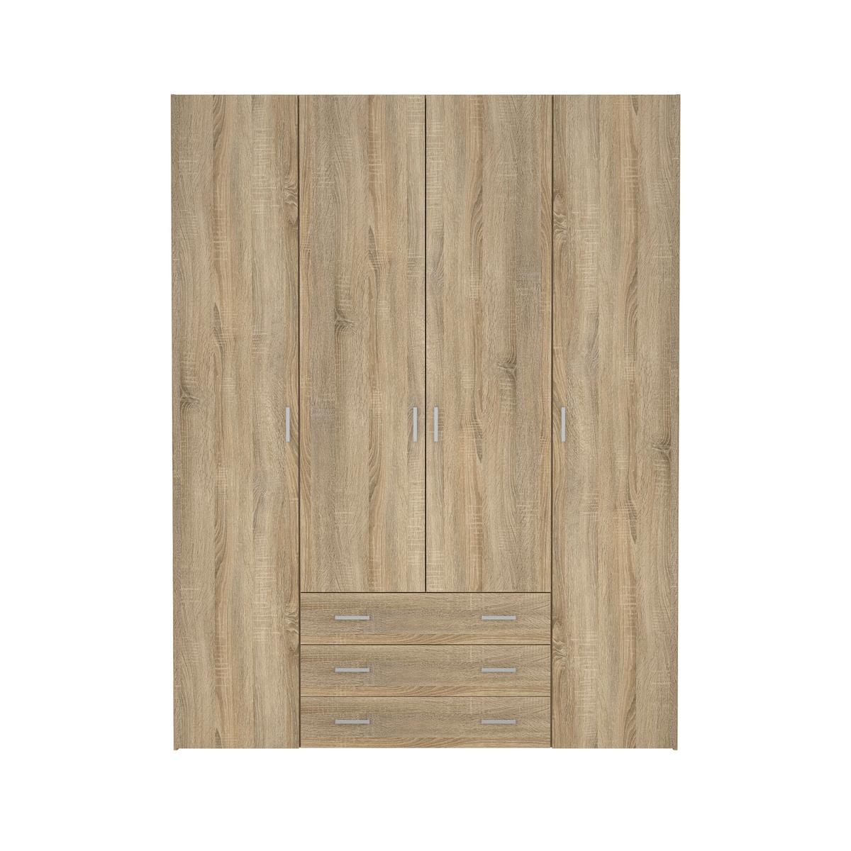 Ruhásszekrény Space 154/200cm - Sonoma tölgy, Konventionell, fa (154/200,4/49,5cm)