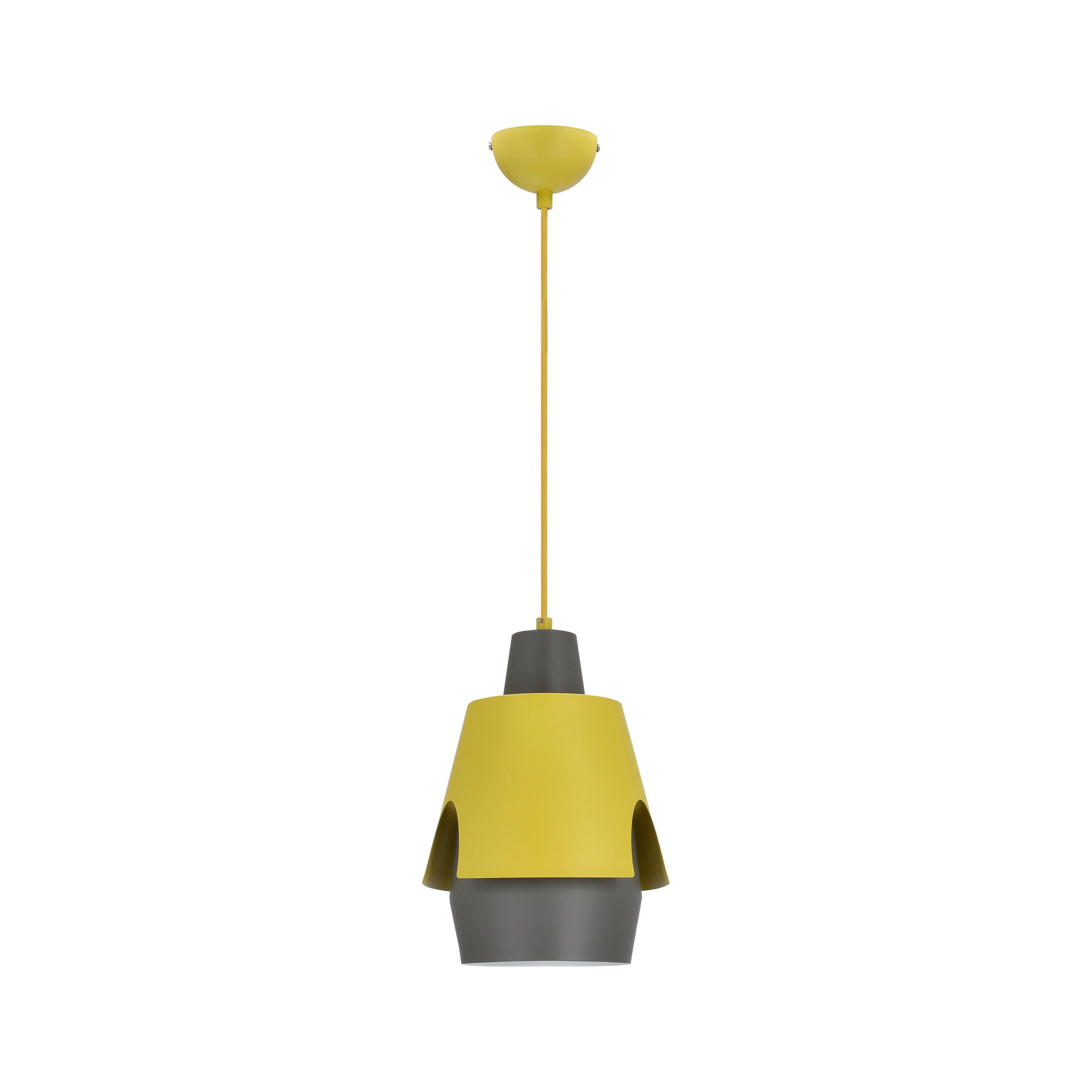 Pendelleuchte 50101149 Falun - Gelb/Grau, Design, Metall (22/22/150cm)
