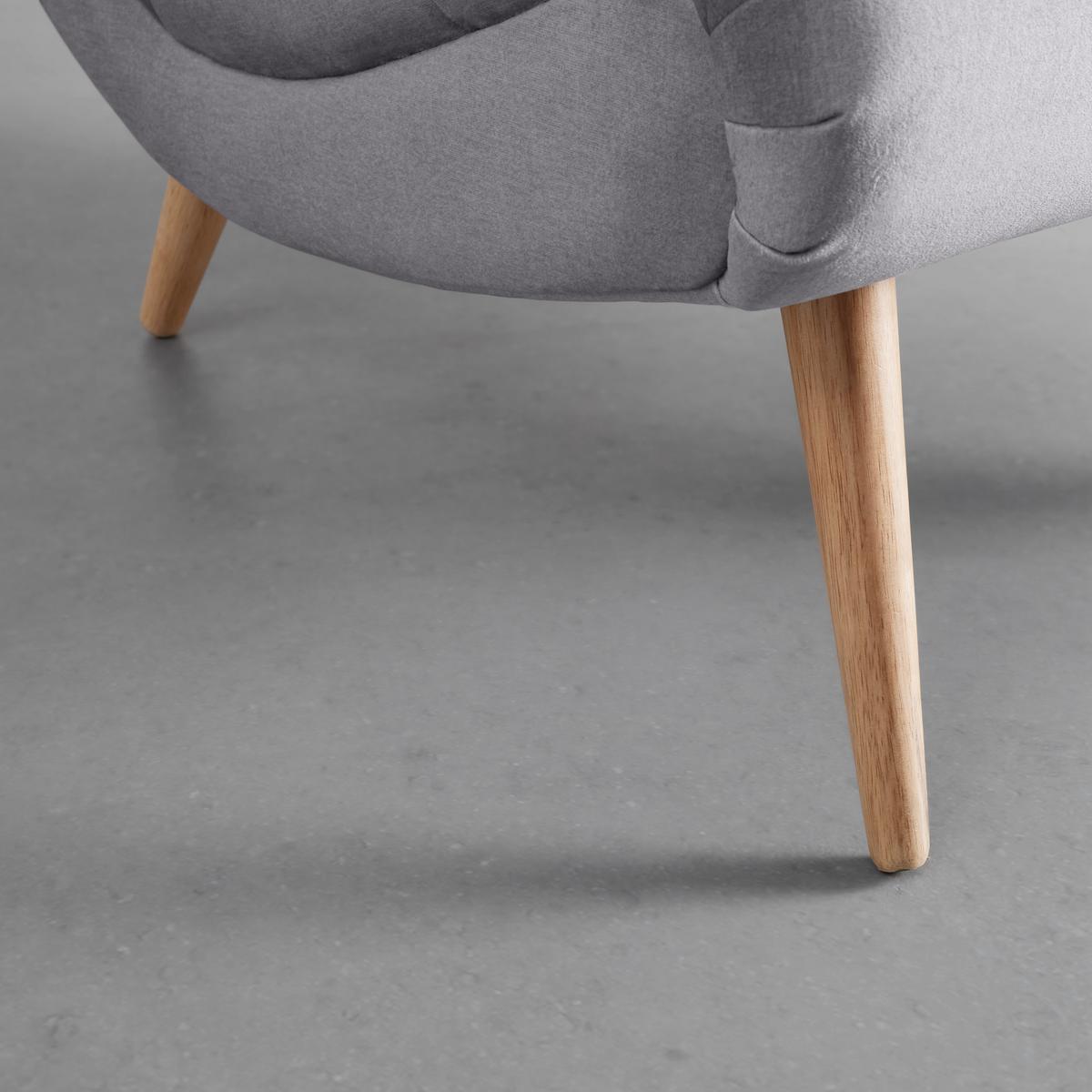 Křeslo JAN sv. šědá - světle šedá/přírodní barvy, Moderní, dřevo/textil (74/102/90cm) - Bessagi Home