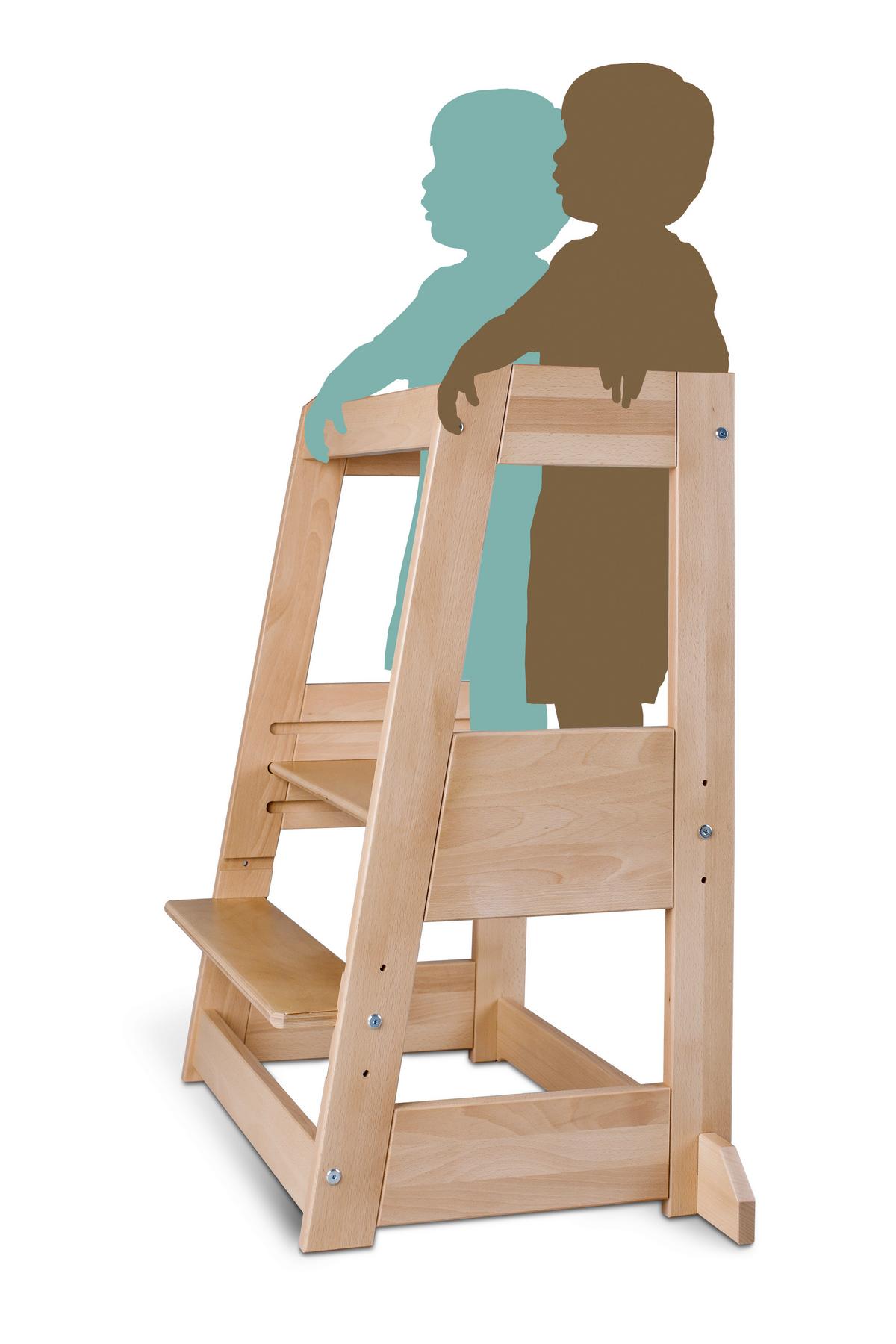 Lernturm Tissi® Felix Zwillingsturm - Buchefarben, Basics, Holz (54/91/45cm) - tiSsi