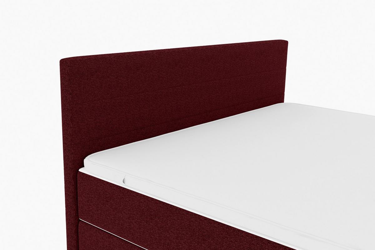 Boxspringbett Catania - Chromfarben/Weinrot, KONVENTIONELL, Textil (140/200cm)