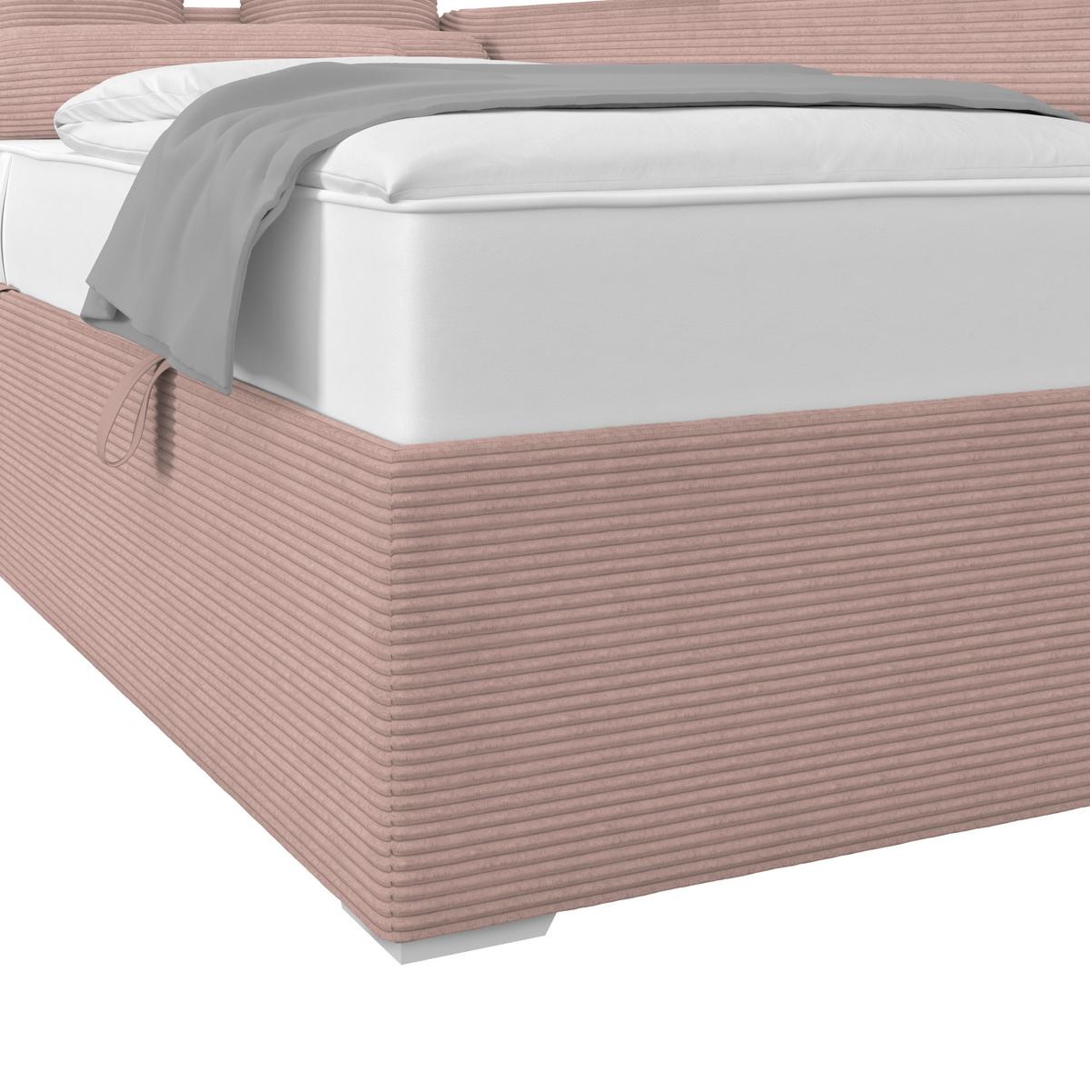 Kárpitozott Ágy Remi 90/200cm - rózsaszín, Modern, textil/fa (90/200cm)