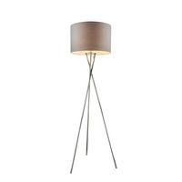 Stehleuchte 24687 - Chromfarben/Grau, KONVENTIONELL, Textil/Metall (62/160cm) - Globo