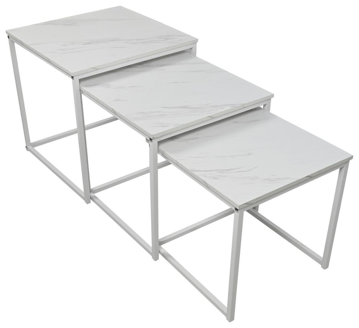 Kisasztal Szett Carmen - fekete/fehér, Trend, faalapú anyag/fém (40-42/35-39/36cm)