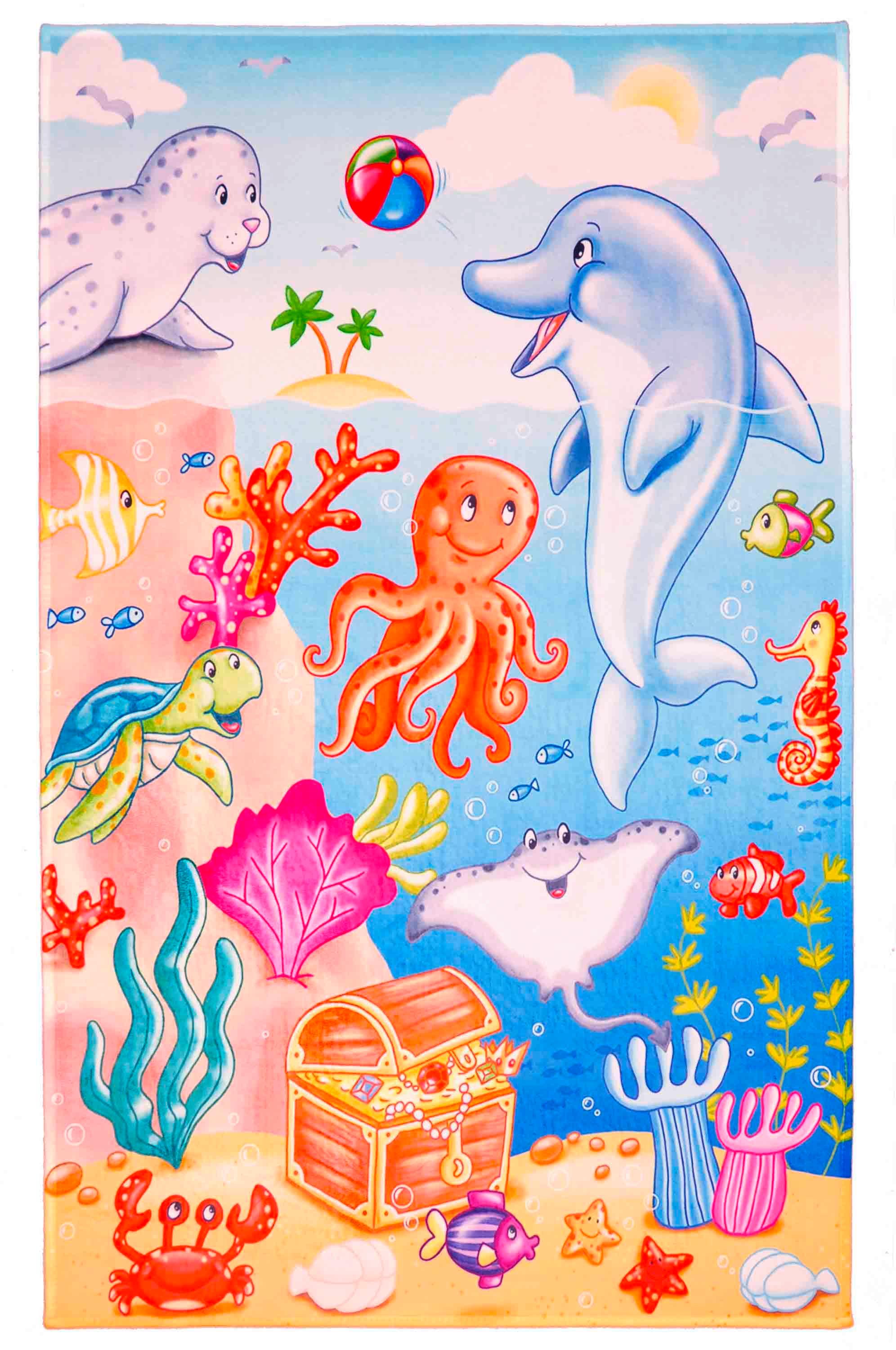 Kinderteppich Tiere Multicolor Lovely Kids 100x160 Cm