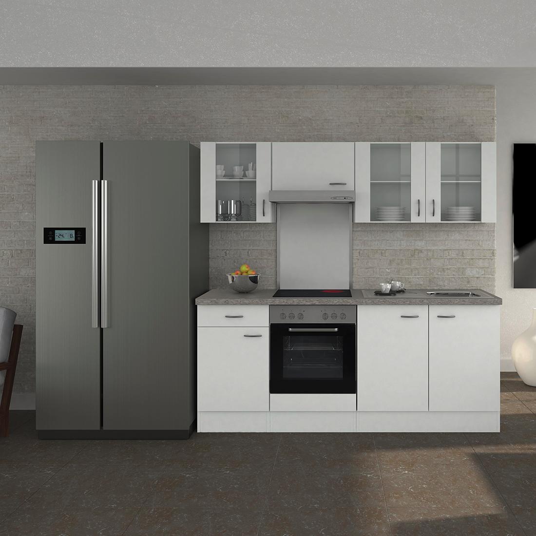 Küchenleerblock Wito 210cm Weiß - Weiß, KONVENTIONELL, Holzwerkstoff (210/60cm)