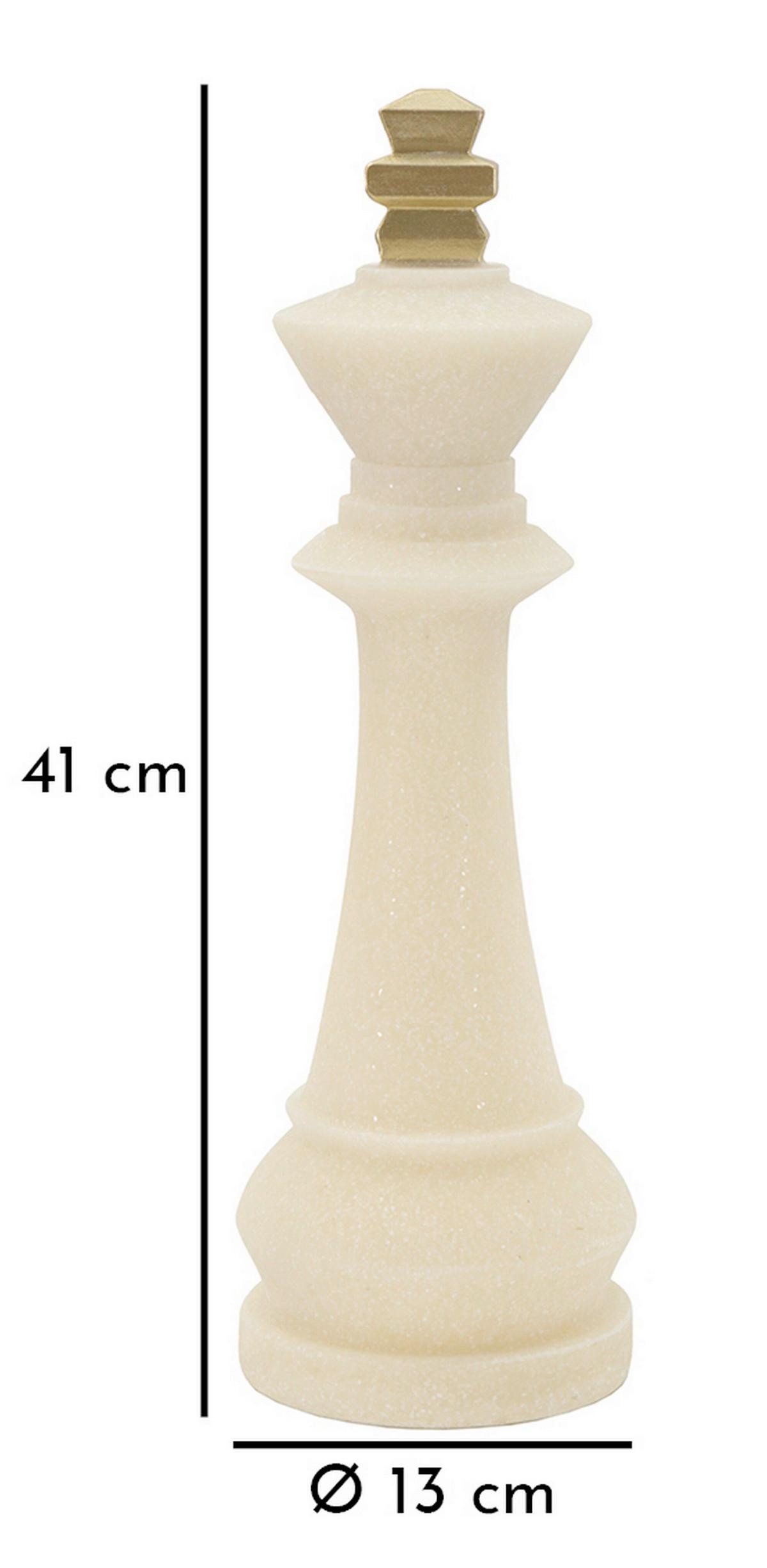 Skulptur Kunststoff, Weiß/gold - Basics, Kunststoff (13/41/13cm)