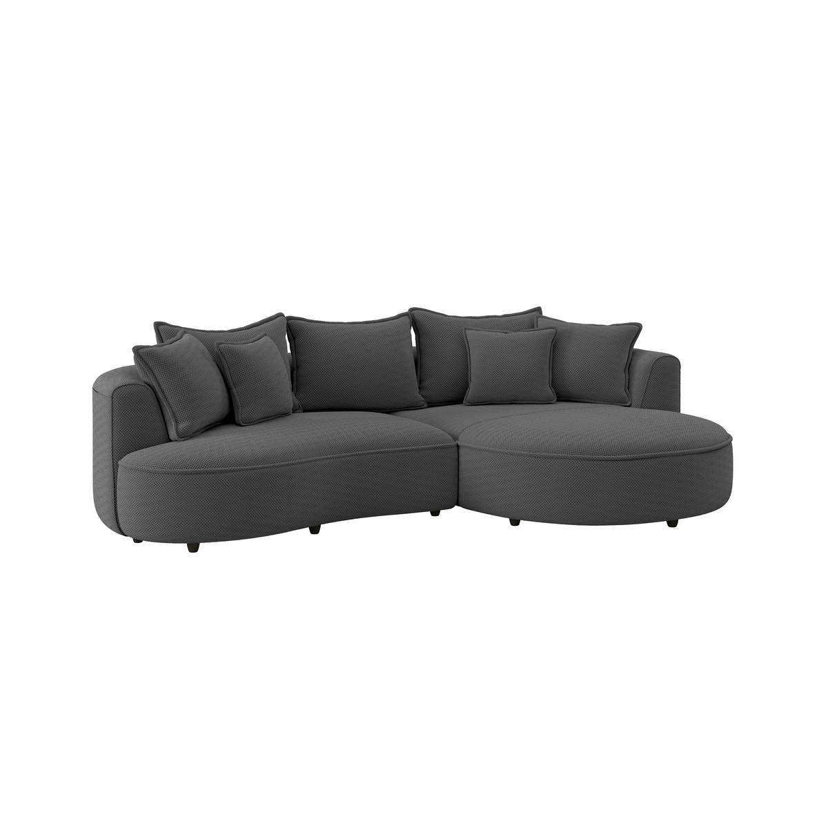 Ecksofa Levi - Anthrazit/Schwarz, MODERN, Textil (287/168cm)