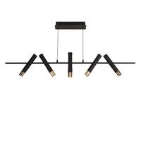 LED-Pendelleuchte 31651-5bk - Goldfarben/Schwarz, Basics, Kunststoff/Metall (10/23.5/120cm)