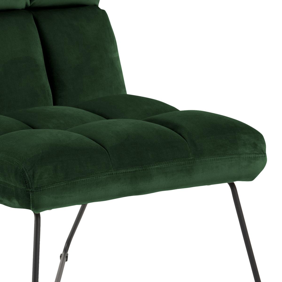 Sessel Alba - Dunkelgrün/Schwarz, MODERN, Textil/Metall (62/90/86cm) - MID.YOU