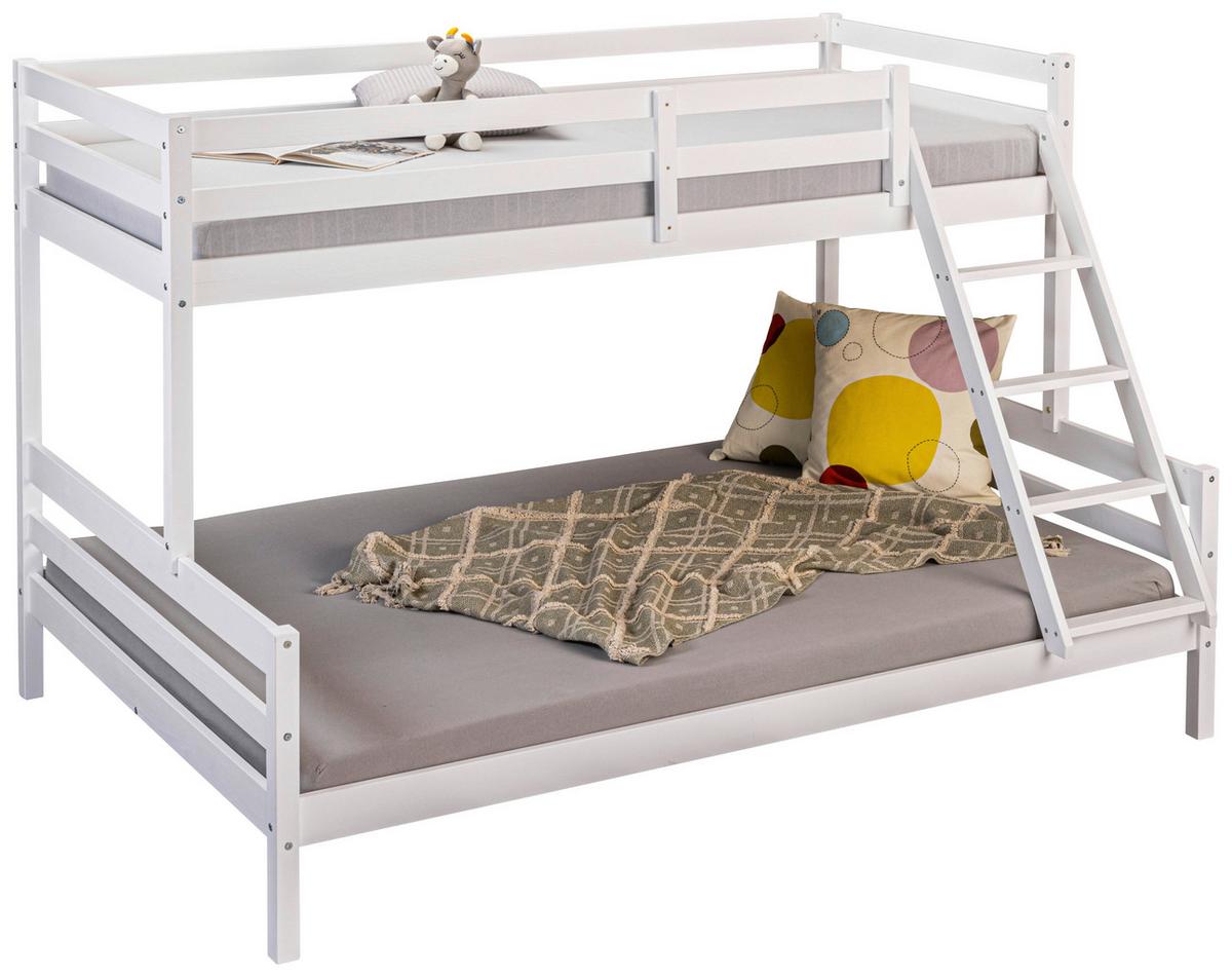 Etagenbett Sleepy Cloud Weiß 90-140x200cm - Weiß/Naturfarben, MODERN, Holz (90-140/200cm) - MID.YOU