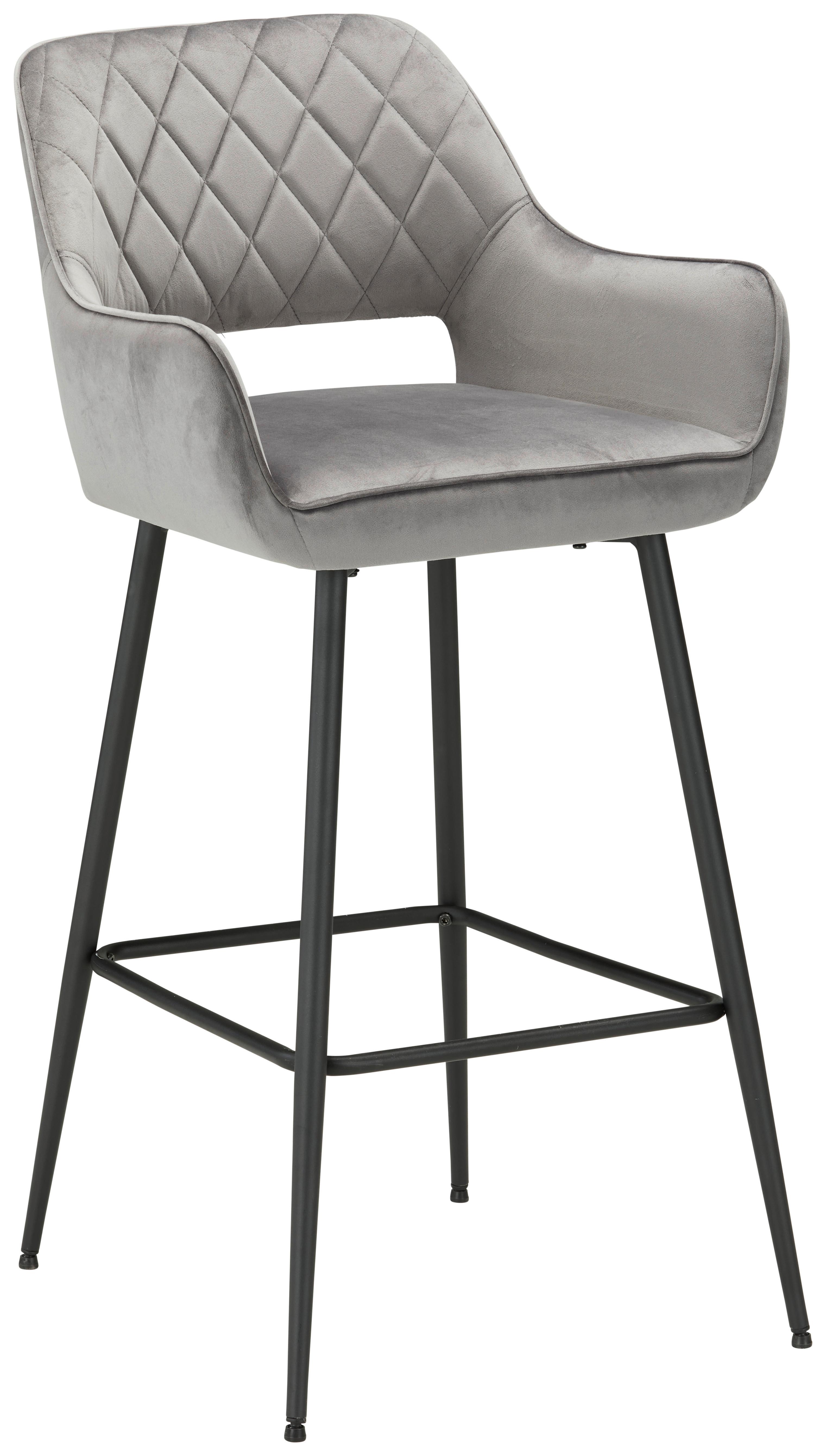 BAROVÁ ŽIDLE SERAFINA - šedá/černá, Moderní, kov/textil (54/105/60cm) - Mömax