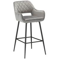 BAROVÁ STOLIČKA SERAFINA - čierna/sivá, Modern, kov/textil (54/105/60cm) - Mömax