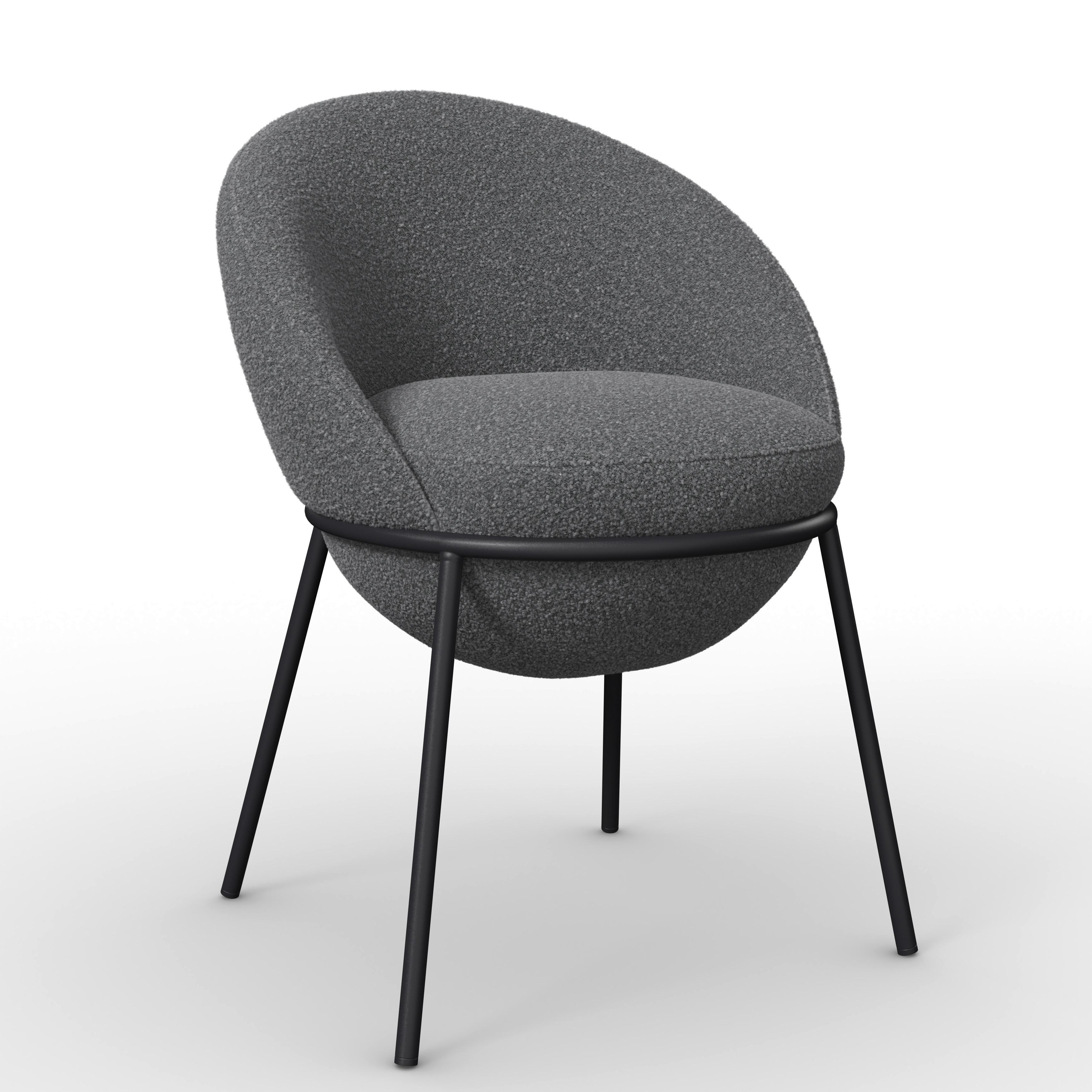 Stolička s podrúčkami Zoa, sivá - čierna/sivá, Modern, kov/drevo (57/85/61cm) - Bessagi Home