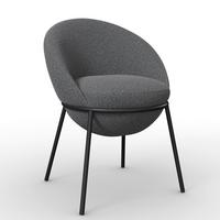 Stolička s podrúčkami Zoa, sivá - čierna/sivá, Modern, kov/drevo (57/85/61cm) - Bessagi Home