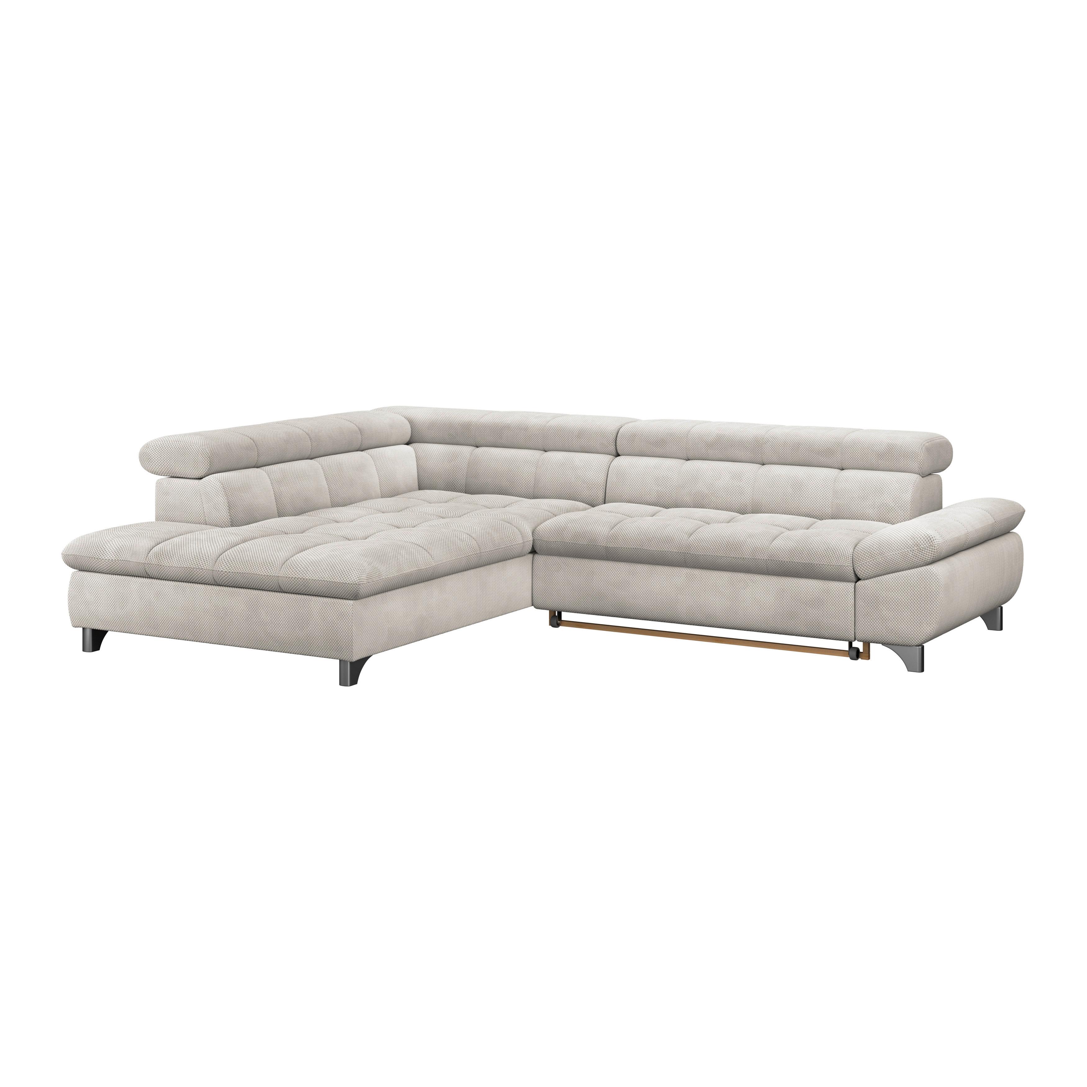 Ecsofa Gemini Creme, B: 312cm - Chromfarben/Creme, KONVENTIONELL, Textil (234/312cm)
