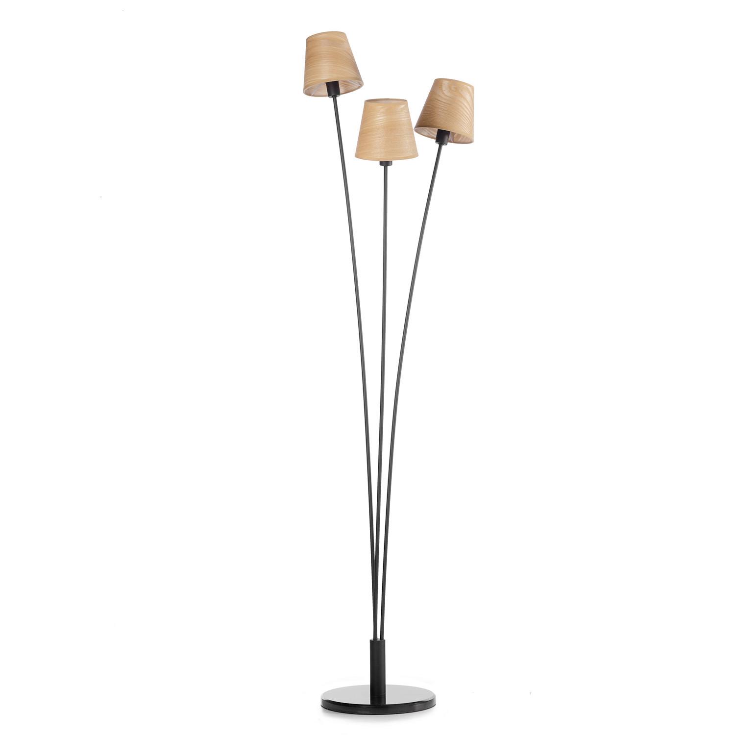 Stehleuchte 5067/pt3 - Eichefarben/Schwarz, KONVENTIONELL, Textil/Metall (30/165cm)