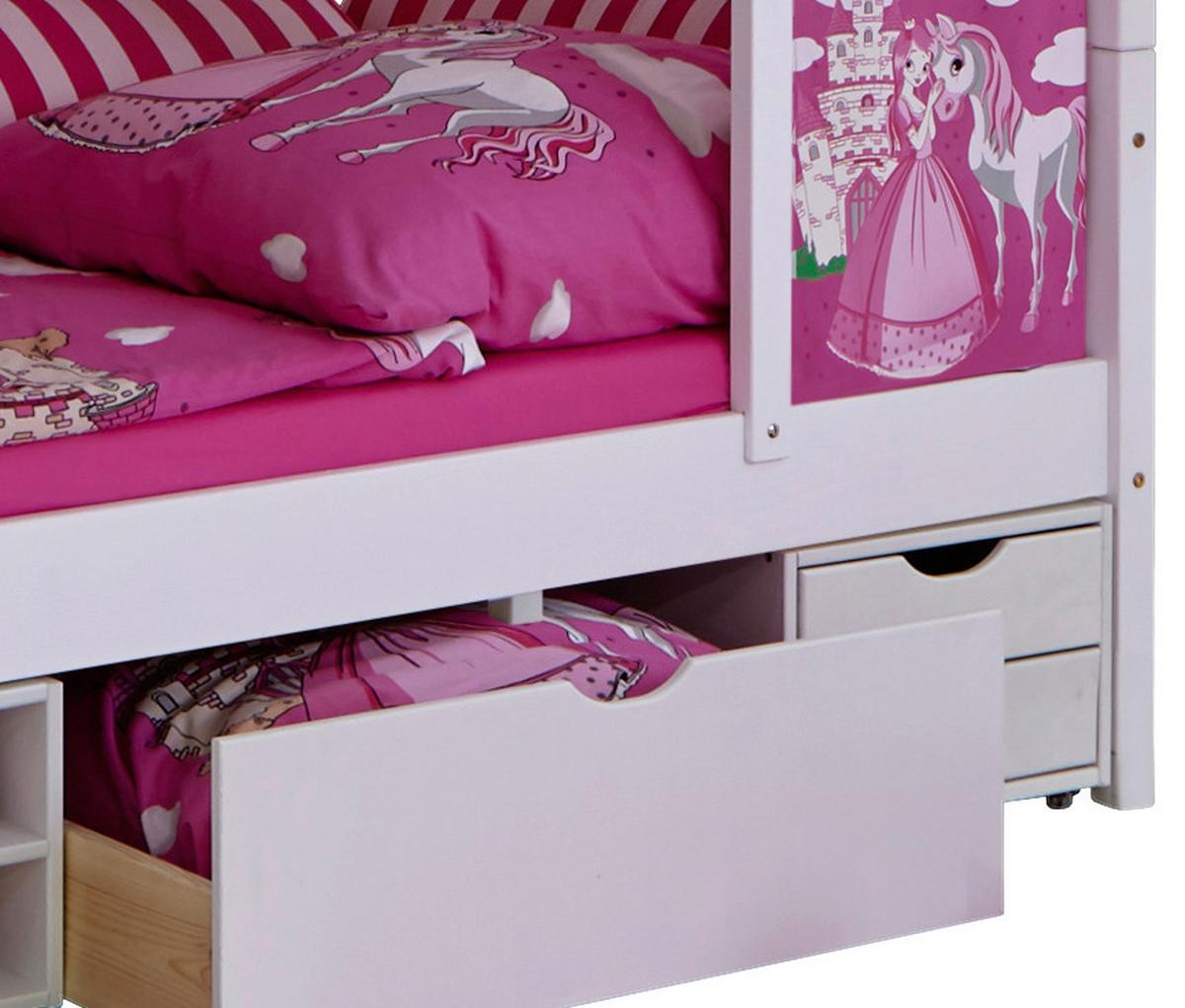 Posteľ v tvare domčeka LIO záves ružový - pink, Modern, drevo (90/200cm) - MID.YOU