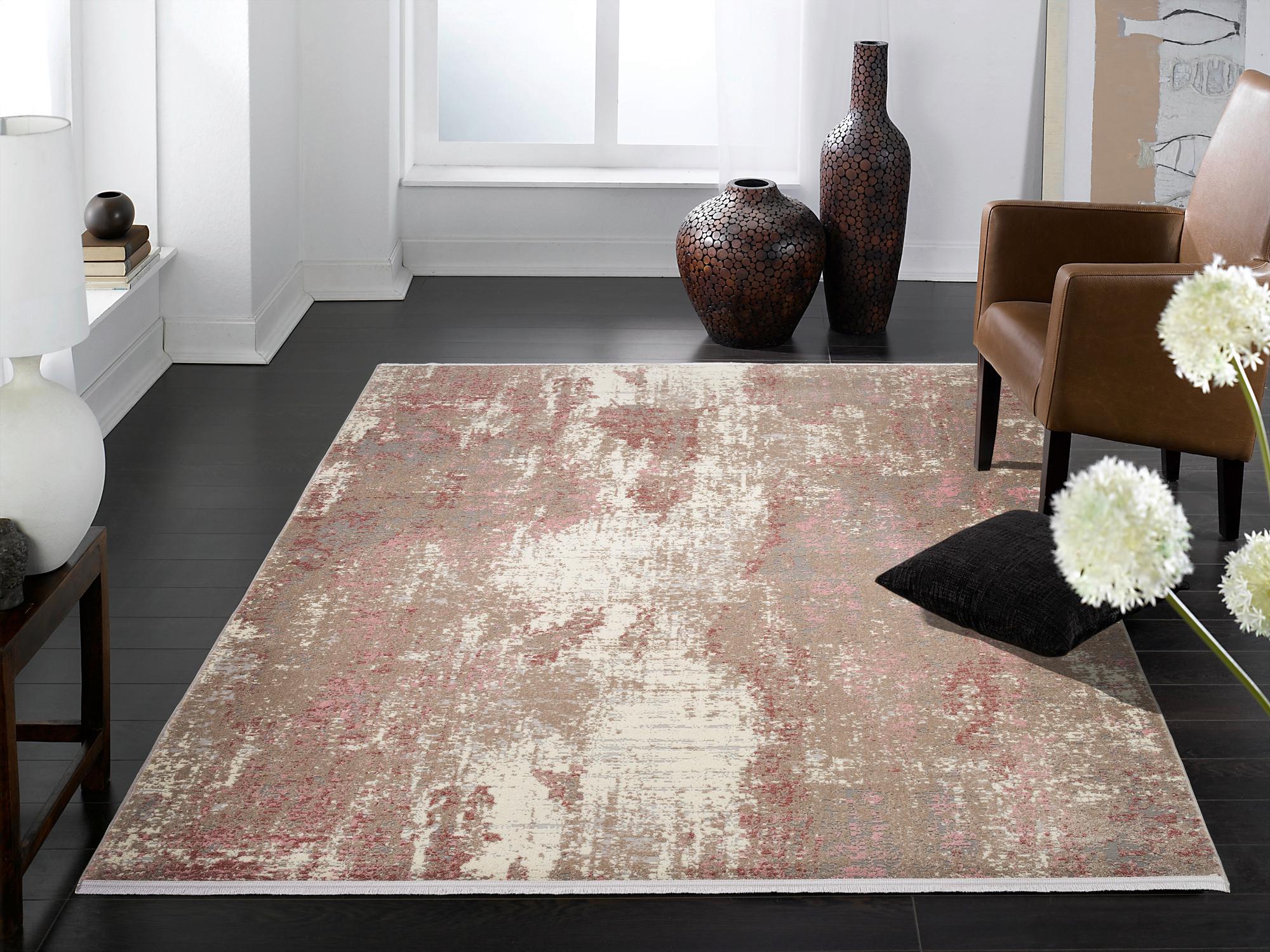 Webteppich Creme/Rosa Limoges 160x230 cm - Creme/Rosa, Design, Textil (160/230cm) - Novel