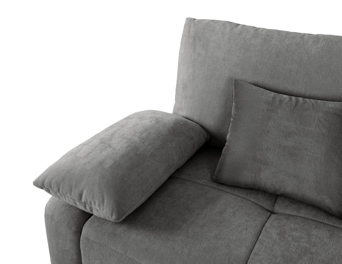 Schlafsofa Hello Lux 3Dl Grau B: 240cm - Schwarz/Grau, Design, Textil (240/93/108cm) - MID.YOU