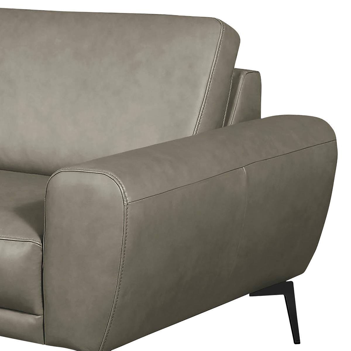 3-Sitzer-Sofa Spring, Grau B: 207 cm - Schwarz/Grau, Design, Leder (207/85/92cm) - Livetastic