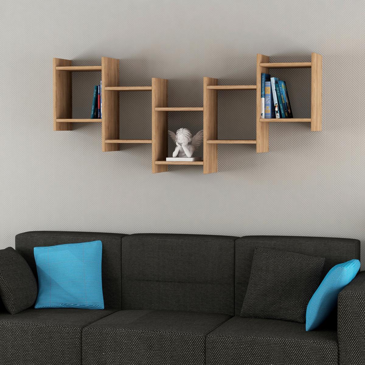 Wandregal Bat Shelf Eichefarben B: 151 Cm - Eichefarben, Design, Holzwerkstoff (151/64/20cm) - Livetastic