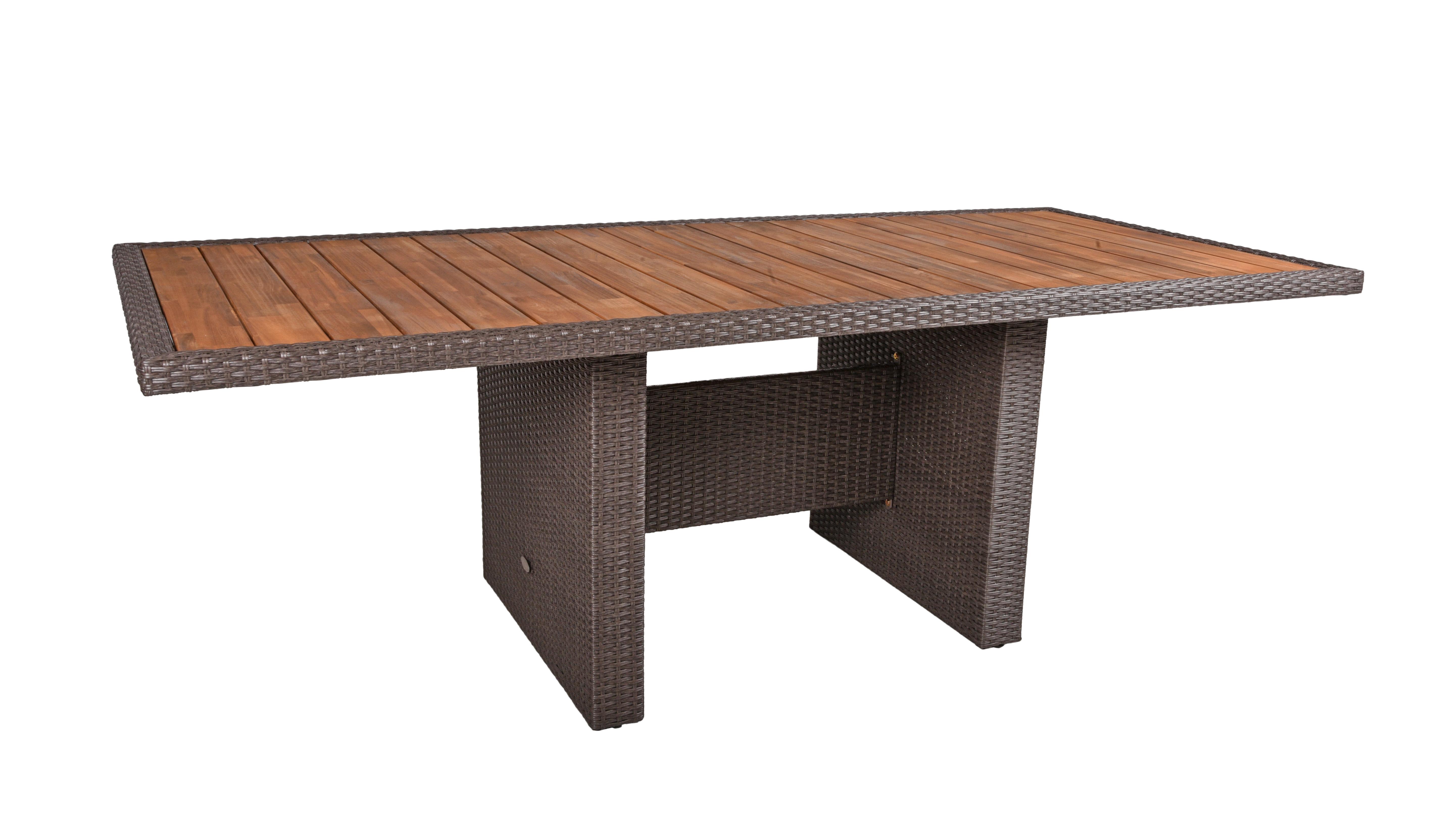 Gartentisch Braga - Schwarz/Braun, Basics, Holz/Kunststoff (220/100/75cm) - Gardenson