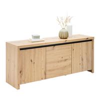 Nízka komoda LARIOS dub artisan - biela/dub artisan, Modern, kompozitné drevo (143/61/40cm) - Mömax