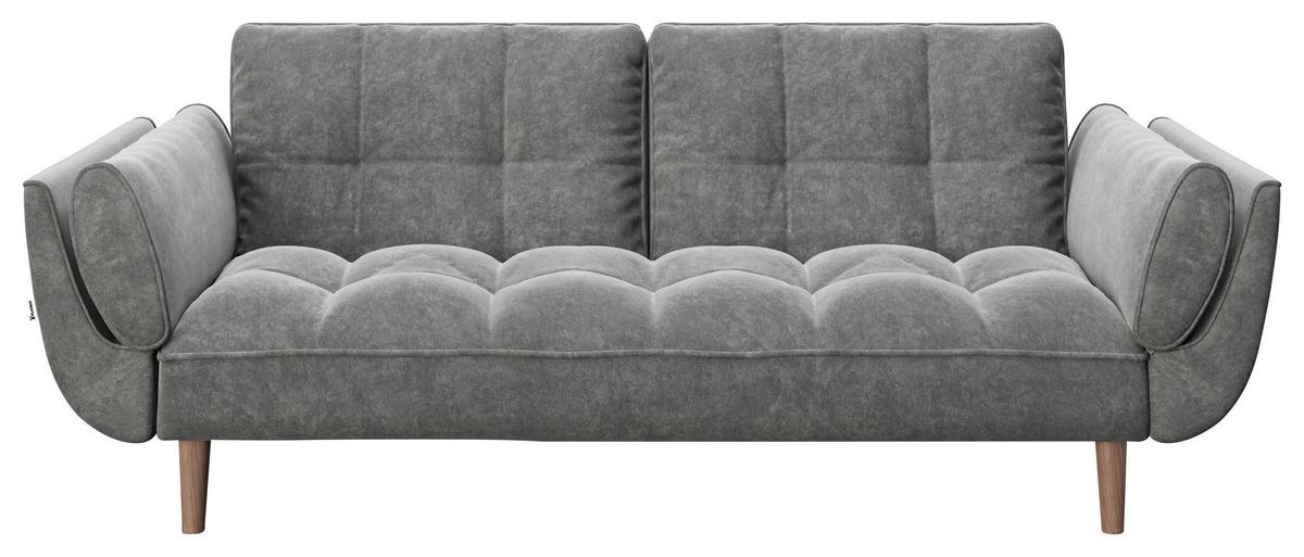 2-Sitzer-Sofa Scarlett Mit Schlaffunktion Anthrazit Samt - Anthrazit, KONVENTIONELL, Textil (215/81,5/84,5cm) - Playboy