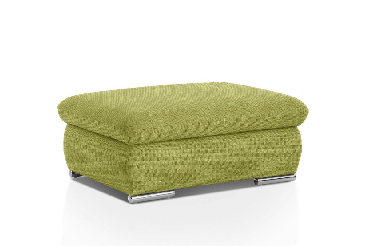 Polsterhocker Isona Grün Chenille - Chromfarben/Grün, Design, Textil (101/45/74cm) - Livetastic