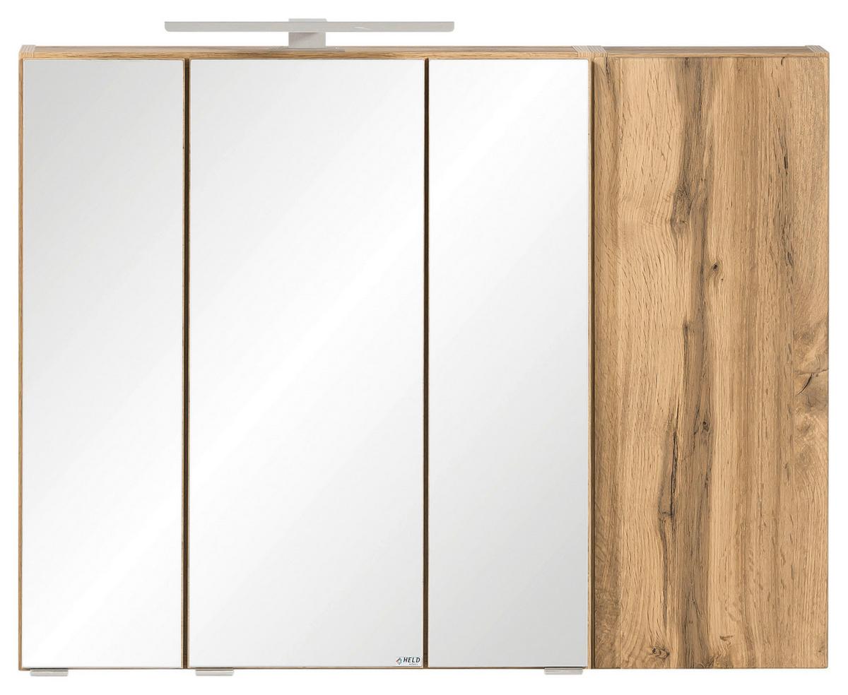 Spiegelschrank Varese B: 85 cm Wotaneiche Dekor - MODERN, Glas/Holzwerkstoff (85/64/20cm) - Held