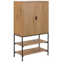 Vysoká komoda Jaipur - čierna/farba duba, Design, kov/kompozitné drevo (80/140/40cm) - Livetastic