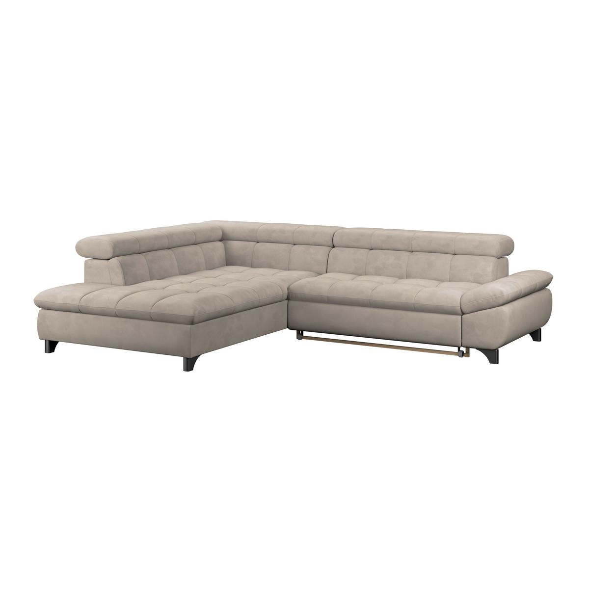 Ecksofa Gemini Naturfarben, B: 234cm - Chromfarben/Naturfarben, KONVENTIONELL, Textil (234/312cm)