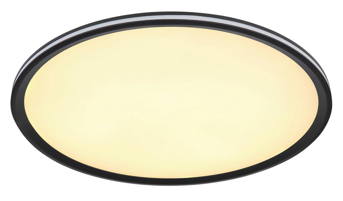 Led-deckenleuchte 41588d2 - Opal/Schwarz, Design, Kunststoff/Metall (50/5cm) - Globo