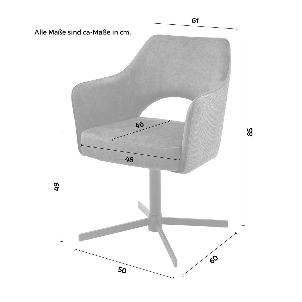 STOLIČKA S PODRÚČKAMI VALLETTA - olivovozelená/čierna, Konventionell, kov/textil (61/85/60cm) - Based