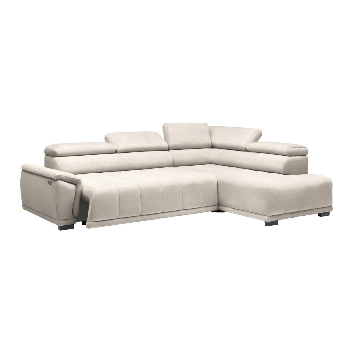 Rohová sedačka GRINALDI, pravá, perleťová - černá/perleť, Moderní, textil/plast (283/206cm) - Premium Living