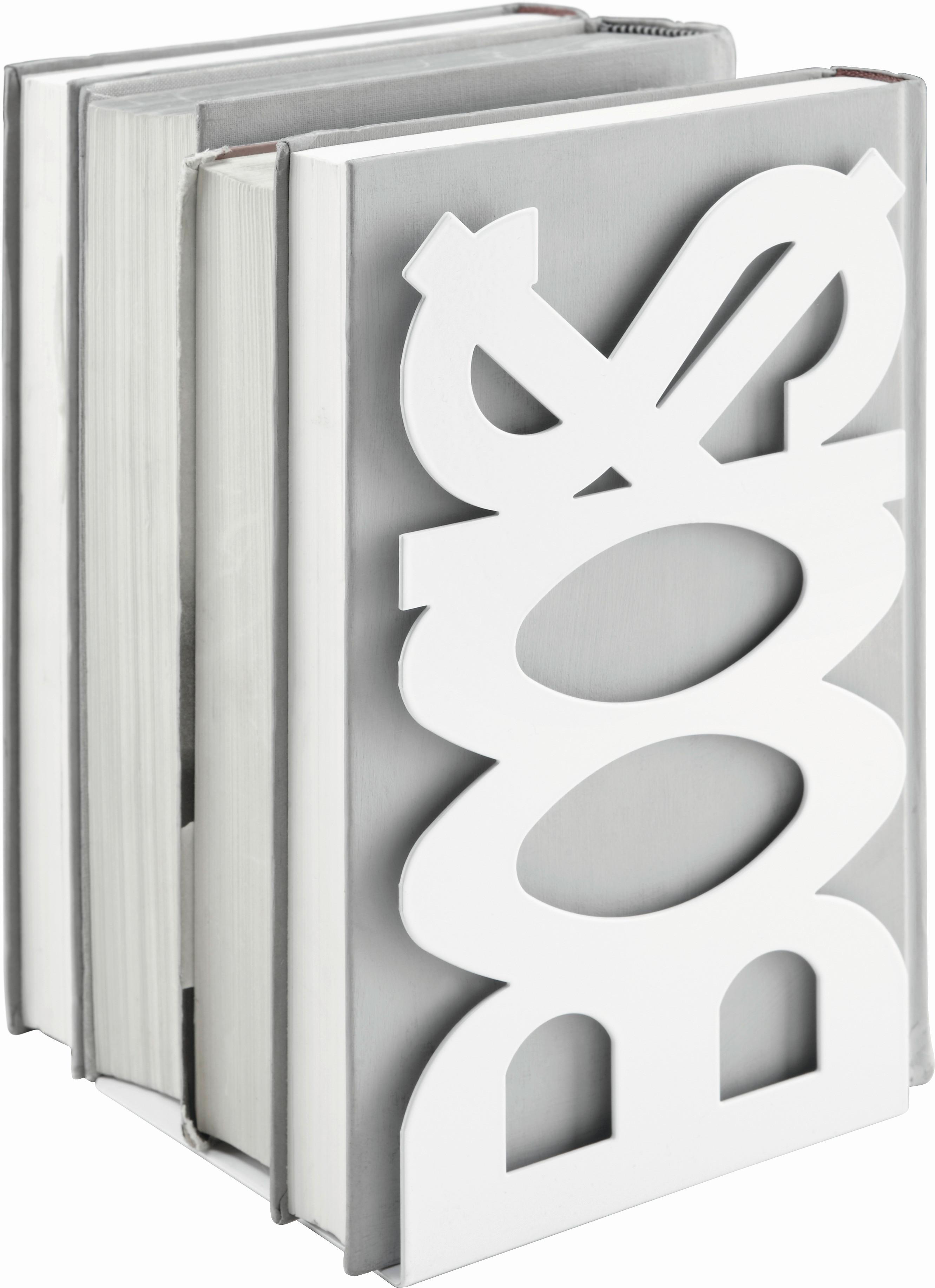 PODPĚRA KNIH BOOKS - bílá, kov (12/21/11cm)