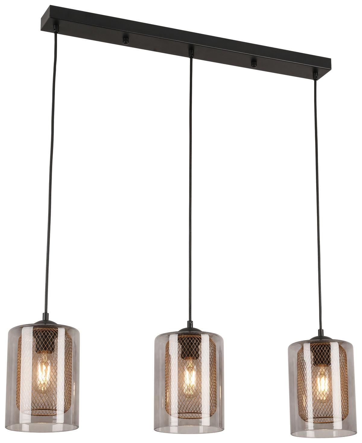 Závesné svietidlo JIRMI - čierna/zlatá, Modern, kov/sklo (81/15,5/120cm) - Premium Living
