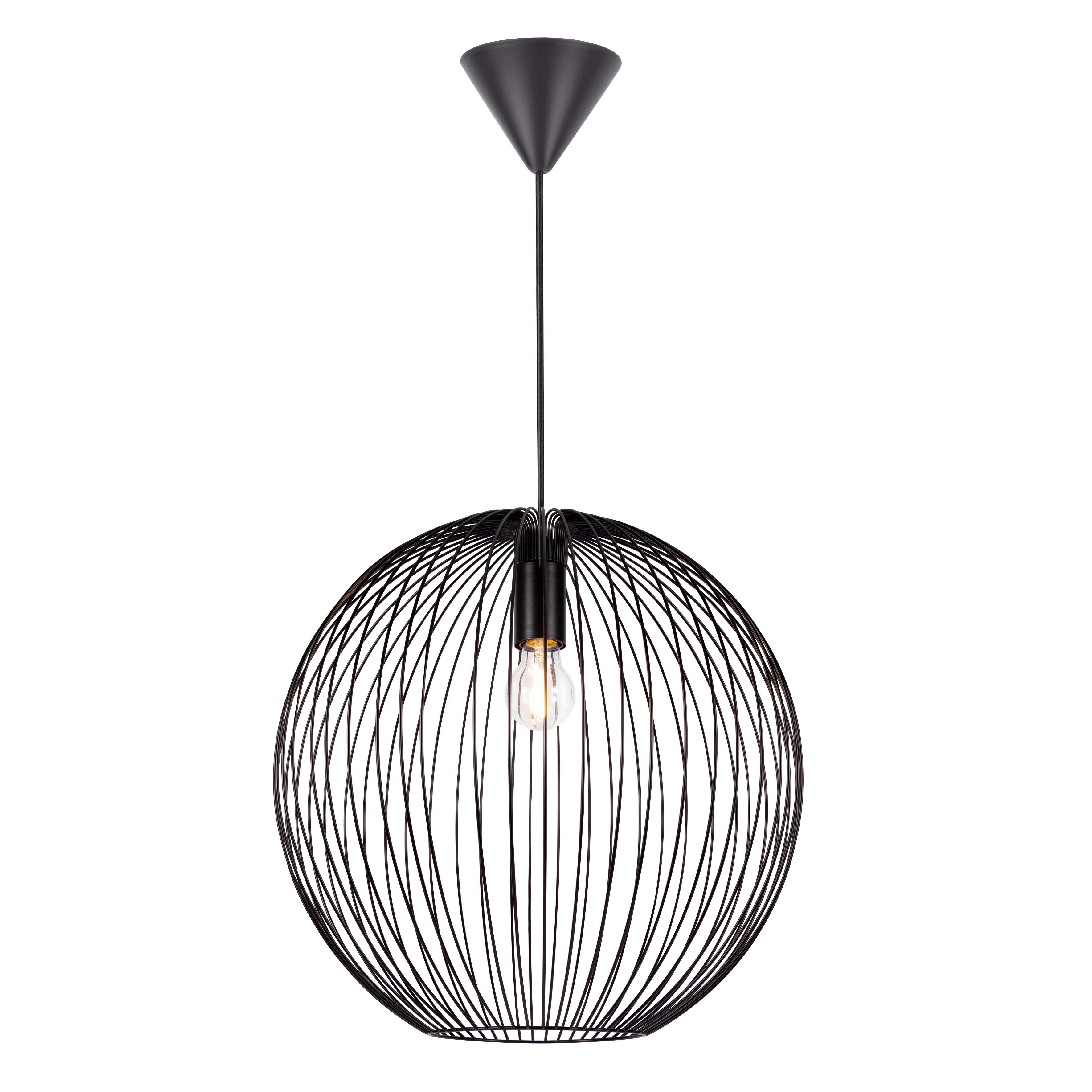 Hängeleuchte Beroni Schwarz B: 45 cm - Schwarz, KONVENTIONELL, Metall (45/43cm) - Nordlux